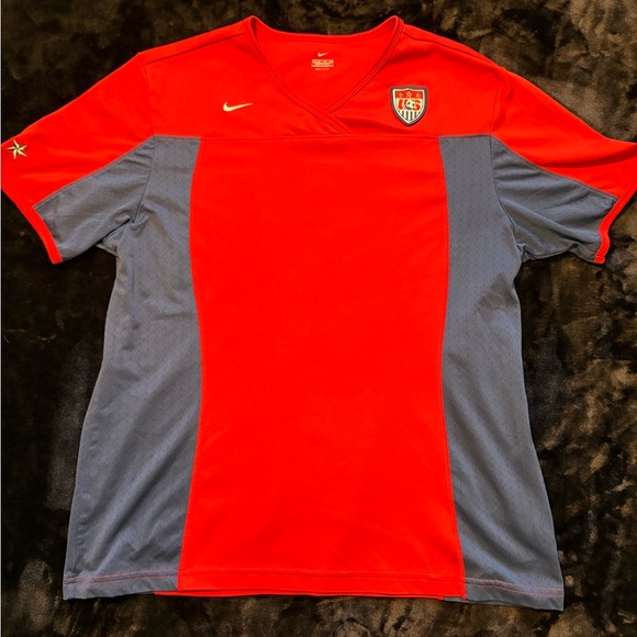 Vtg Retro Women's Nike USA National Soccer Team Jersey Red Navy Dri Fit Sz XL - Picture 1 of 12